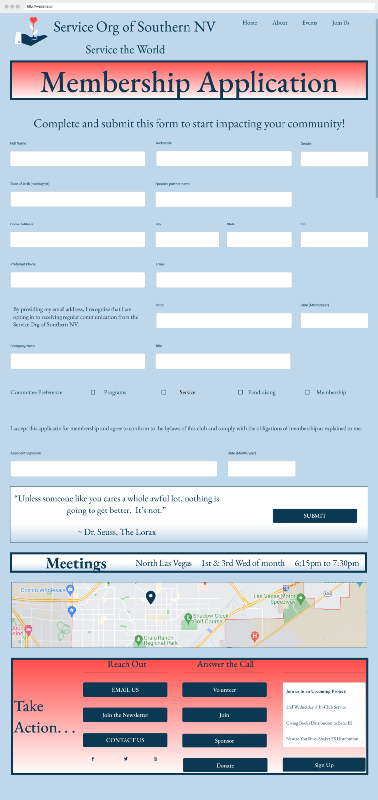 Membership Application Page